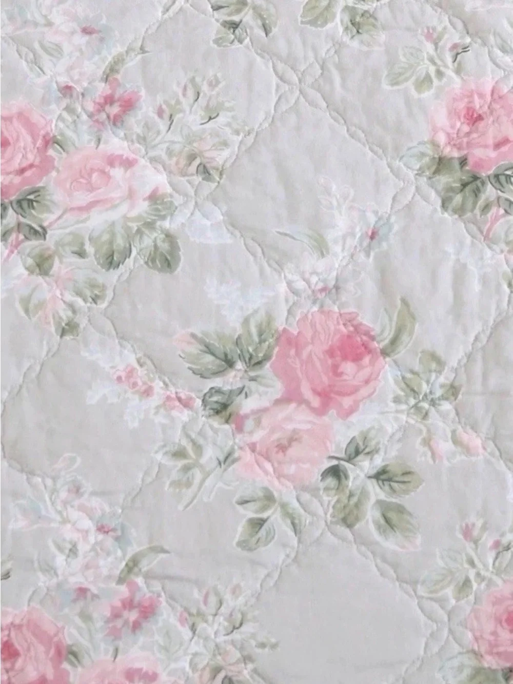 Laura Ashley Full/Queen Melany Pink Floral Reversible QUILT 3pc Set 100%Cotton